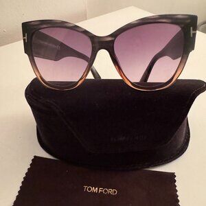 TOM FORD Sunglasses ANOUSHKA TF371 20B 57-16 Grey/Brown Frames Fade Lenses